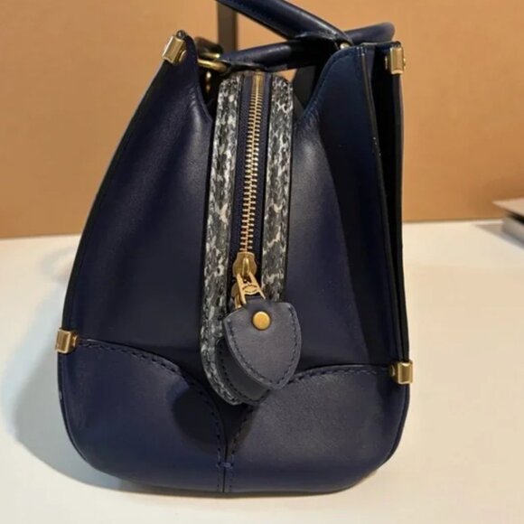 Coach Mason Carryall in Cadet Blue • Snakeskin Trim • Structured Tote • No Strap - Picture 9 of 15